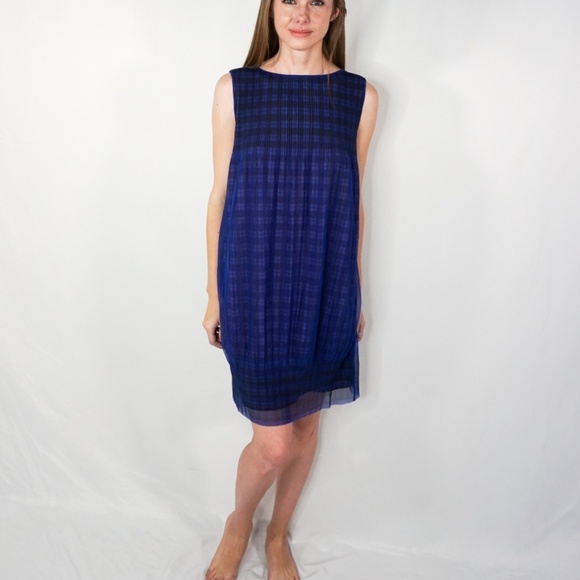 PLEATS PLEASE Issey Miyake Double Layer Blue Dress - Picture 7 of 7